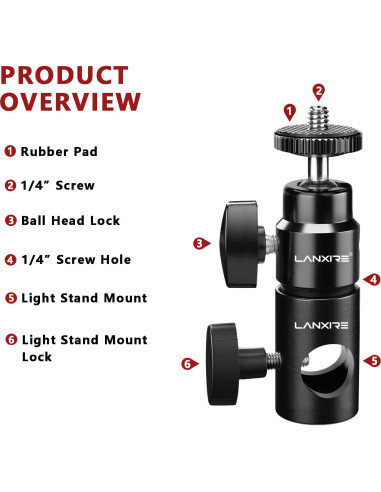 Adaptador de Montaje para Soporte de Luz Lanxire L0128 - 2 Piezas