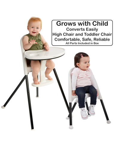 Silla Alta Plegable Cozy Tot Deluxe Negra y Blanca 55.88x50.8 cm