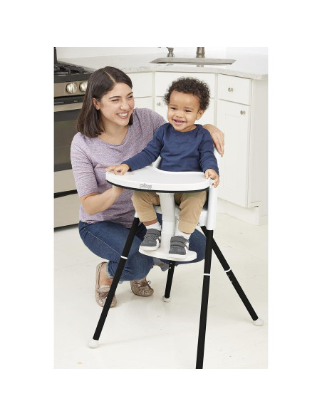 Silla Alta Plegable Cozy Tot Deluxe Negra y Blanca 55.88x50.8 cm