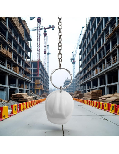 Llave de cadena 3D casco de seguridad Junfamilee blanco