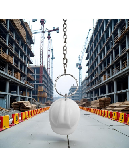 Llave de cadena 3D casco de seguridad Junfamilee blanco