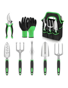 Set de Herramientas de Jardinería 8 Piezas VIESOGEZ - Acero Inoxidable