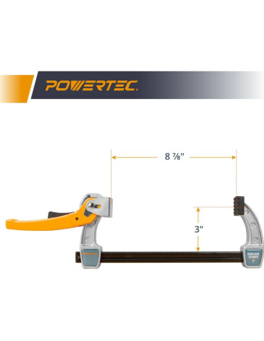 Abrazaderas de Barra de Engranaje POWERTEC 8" - Paquete de 2