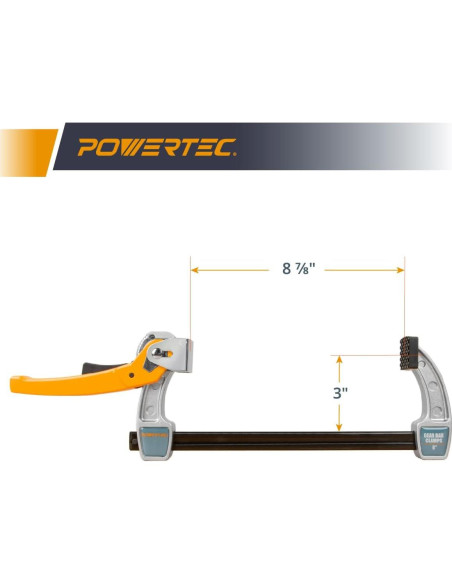 Abrazaderas de Barra de Engranaje POWERTEC 8" - Paquete de 2