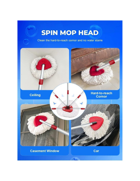 Kit de Reemplazo de Mopa Giratoria WAKAYOYO 4 Cabezas + Mango