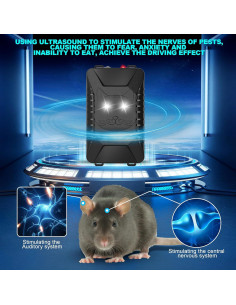 Repelente Ultrasónico de Roedores Qaihiei - Paquete de 2 2