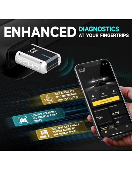 Escáner Bluetooth OBD2 DND ECHO - Diagnóstico Completo para Autos