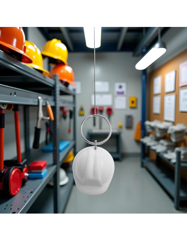 Llave de cadena 3D casco de seguridad Junfamilee blanco