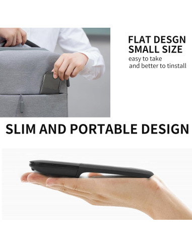 Ratón Bluetooth Plegable Arc - Mini Portátil Negro 1600dpi