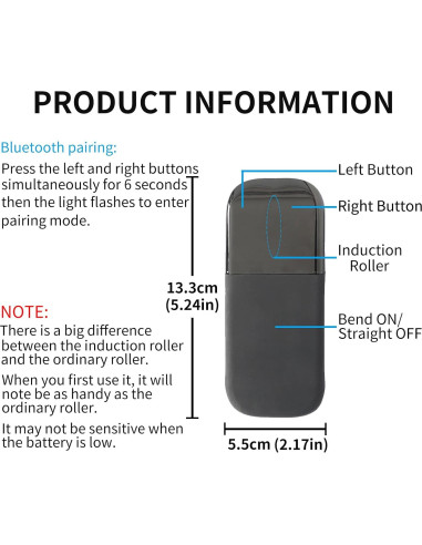 Ratón Bluetooth Plegable Arc - Mini Portátil Negro 1600dpi