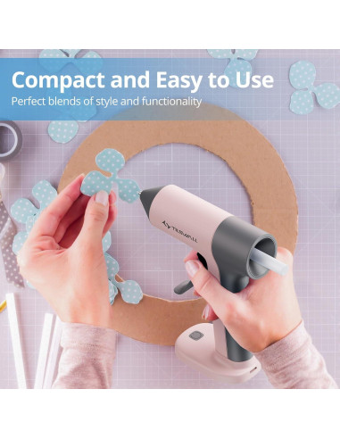 Pistola de Pegamento Caliente Inalámbrica Tilswall Rosa 15W