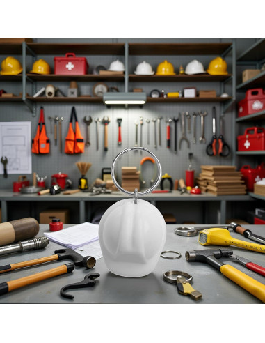 Llave de cadena 3D casco de seguridad Junfamilee blanco