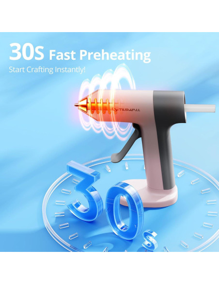 Pistola de Pegamento Caliente Inalámbrica Tilswall Rosa 15W