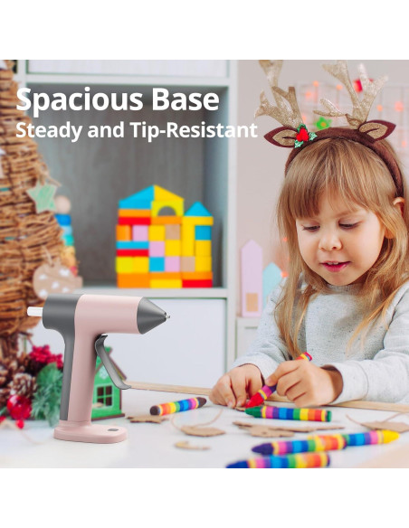 Pistola de Pegamento Caliente Inalámbrica Tilswall Rosa 15W