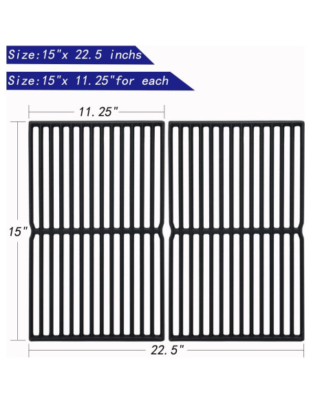 Rejillas de Parrilla Leship 38.1x28.6 cm para Weber Spirit 200