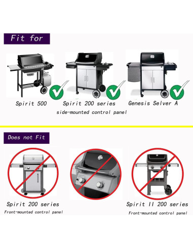 Rejillas de Parrilla Leship 38.1x28.6 cm para Weber Spirit 200