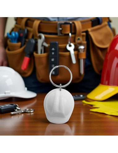 Llave de cadena 3D casco de seguridad Junfamilee blanco