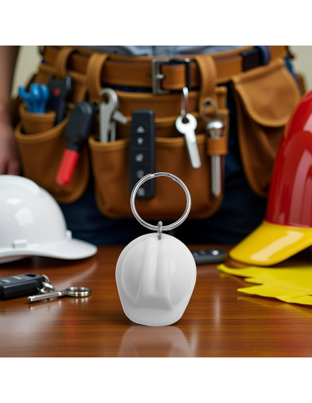 Llave de cadena 3D casco de seguridad Junfamilee blanco