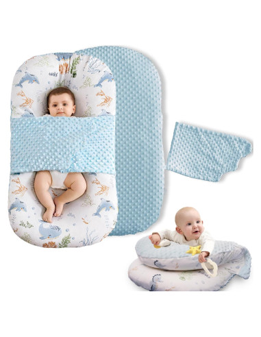 Cojín para Bebé Brunees 2-en-1 Algodón Azul 95.3x54.9cm
