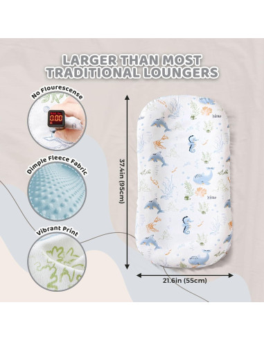 Cojín para Bebé Brunees 2-en-1 Algodón Azul 95.3x54.9cm