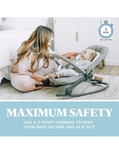 Balanceador Portátil Baby Delight Aura Deluxe - Tweed Charcoal