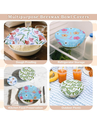 Cubiertas de Tazón de Cera de Abeja Revahope 5 Tamaños