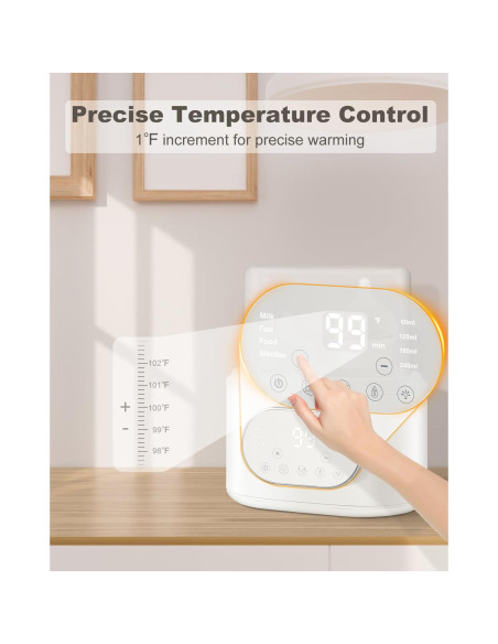 Calentador de Biberones AMZBABYCHEF Doble 10 en 1 Blanco