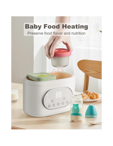 Calentador de Biberones AMZBABYCHEF Doble 10 en 1 Blanco