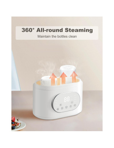 Calentador de Biberones AMZBABYCHEF Doble 10 en 1 Blanco