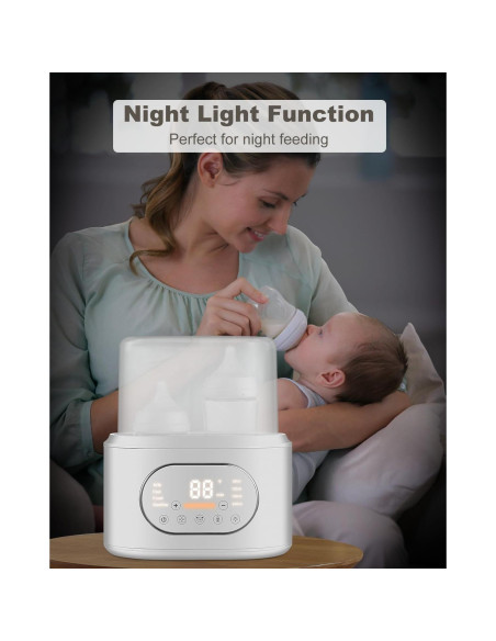 Calentador de Biberones AMZBABYCHEF Doble 10 en 1 Blanco