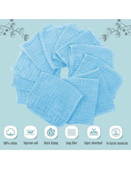 Paquete de 24 Paños de Muselina Cute Castle 100% Algodón 50.8x25.4 cm Paquete de 24 Paños de Muselina Cute Castle 100% Algodón 50.8x25.4 cm