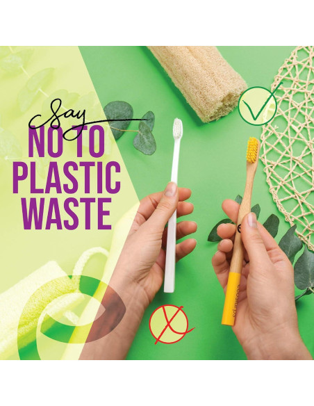 Cepillos de Dientes de Bambú EcoSlurps - 12 Adultos Multicolor