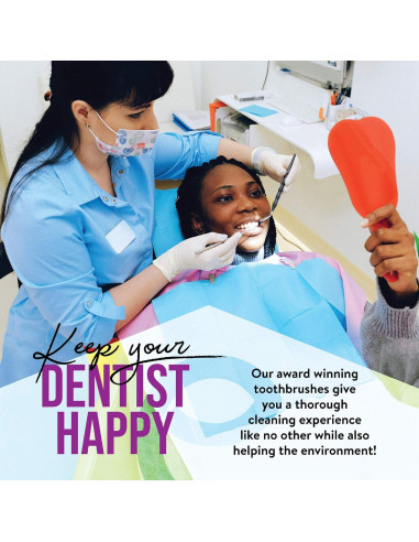 Cepillos de Dientes de Bambú EcoSlurps - 12 Adultos Multicolor