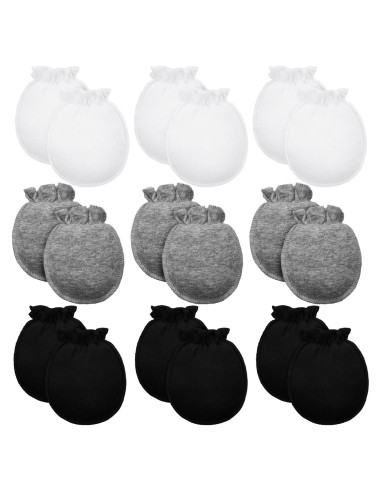 9 Pares Manoplas Bebé Algodón Sin Rasguños 0-6 Meses