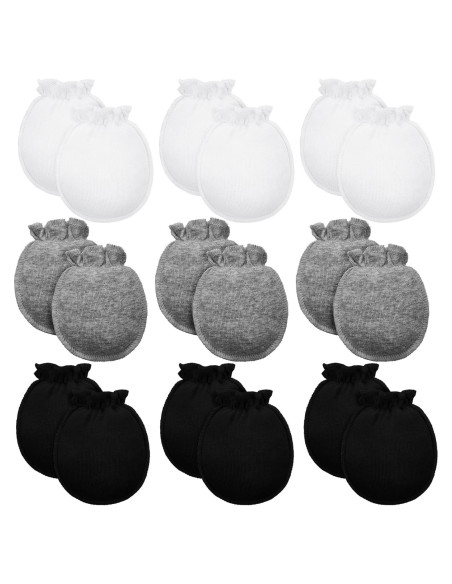 9 Pares Manoplas Bebé Algodón Sin Rasguños 0-6 Meses