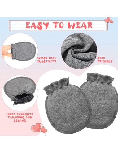 9 Pares Manoplas Bebé Algodón Sin Rasguños 0-6 Meses