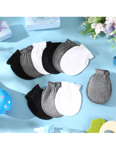 9 Pares Manoplas Bebé Algodón Sin Rasguños 0-6 Meses