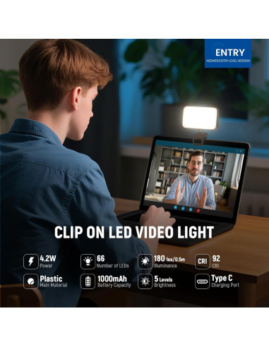 Luz LED para Selfie NEEWER N6, 66 LEDs, Compacta y Recargable