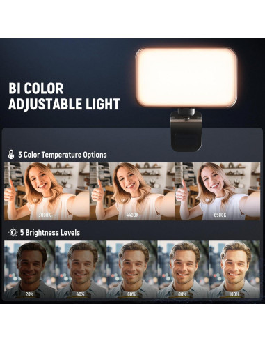 Luz LED para Selfie NEEWER N6, 66 LEDs, Compacta y Recargable