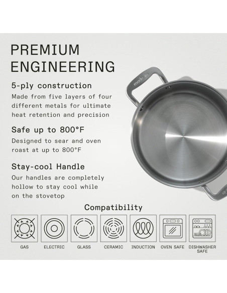 Olla de Acero Inoxidable Made In 6 Cuartos - Profesional