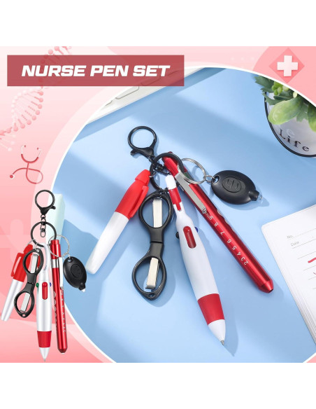 Juego de 6 Bolígrafos para Enfermeras MotiMind - Rojo