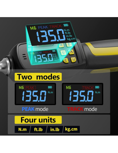 Llave de Torque Digital WAXTRON 1/2" 4-135 Nm Precisión +/-2%