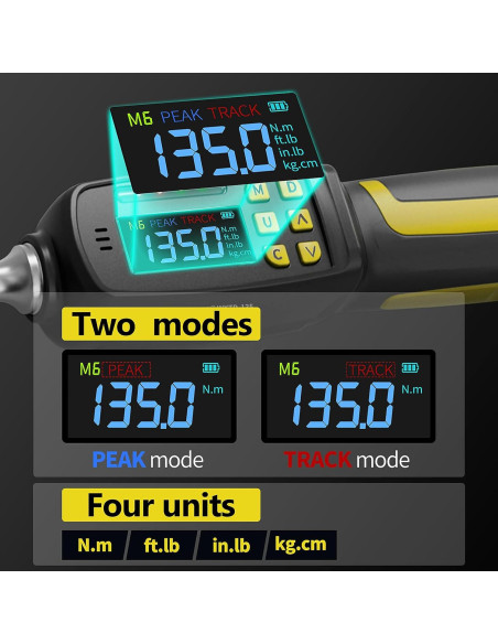 Llave de Torque Digital WAXTRON 1/2" 4-135 Nm Precisión +/-2%