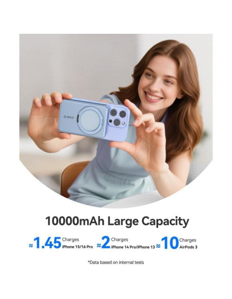 Cargador Portátil Inalámbrico ORICO KD10S 10000mAh Azul