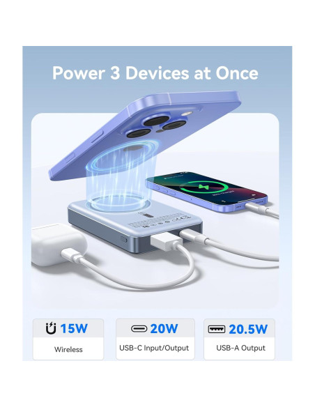 Cargador Portátil Inalámbrico ORICO KD10S 10000mAh Azul