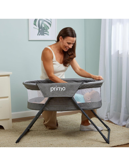 Cuna de Viaje Plegable Primo Deluxe Gris Heather - 90.2x48.3cm
