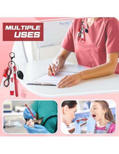 Juego de 6 Bolígrafos para Enfermeras MotiMind - Rojo