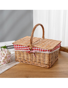 Cesta de Picnic Rectangular THY Collectibles con Forro Lavable 2
