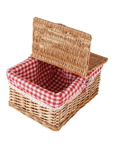 Cesta de Picnic Rectangular THY Collectibles con Forro Lavable