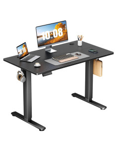 Escritorio de pie eléctrico Sweetcrispy 40x24" negro con 3 presets